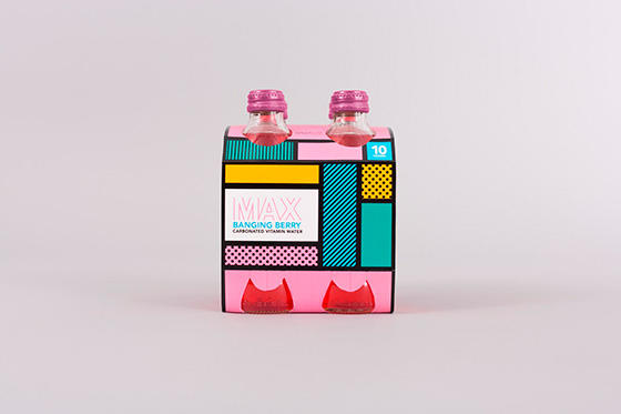 Дизайн упаковки витаминного напитка в стиле 80-х