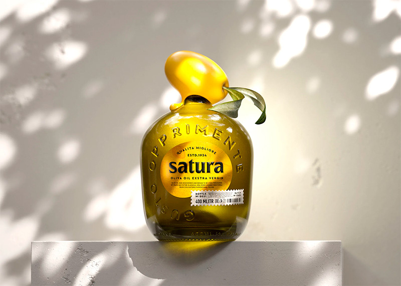 Концепт дизайна упаковки оливкового масла Satura