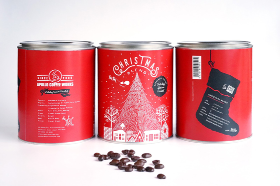 Новогодний дизайн упаковки кофе - Рождество в банке