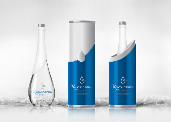 Дизайн упаковки – бутылка водки Капля