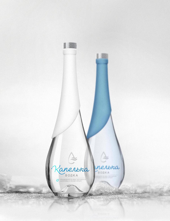 Дизайн упаковки – бутылка водки Капля