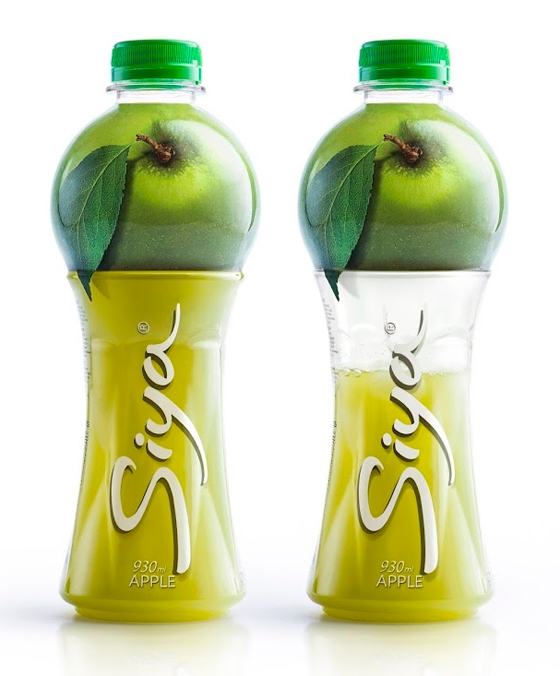 Оригинальные бутылки сока с термоусадочной этикеткой от Backbone Branding