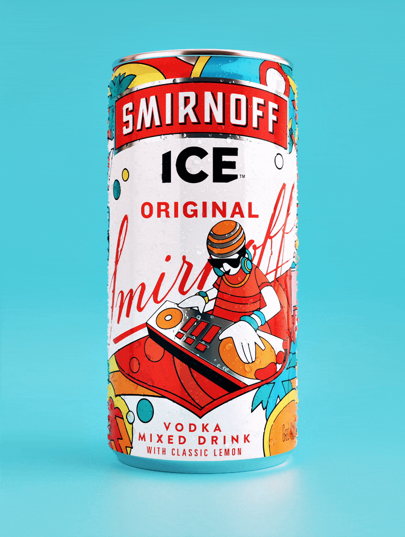Дизайн этикетки ограниченного тиража Smirnoff Ice