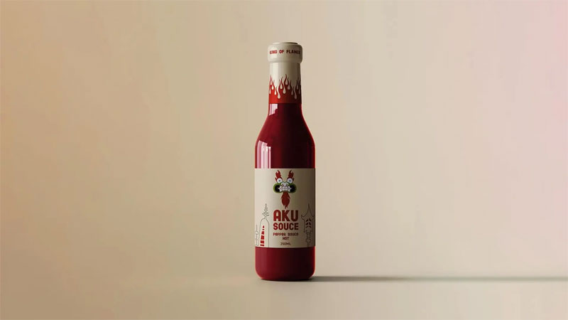 Дизайн бутылки острого соуса