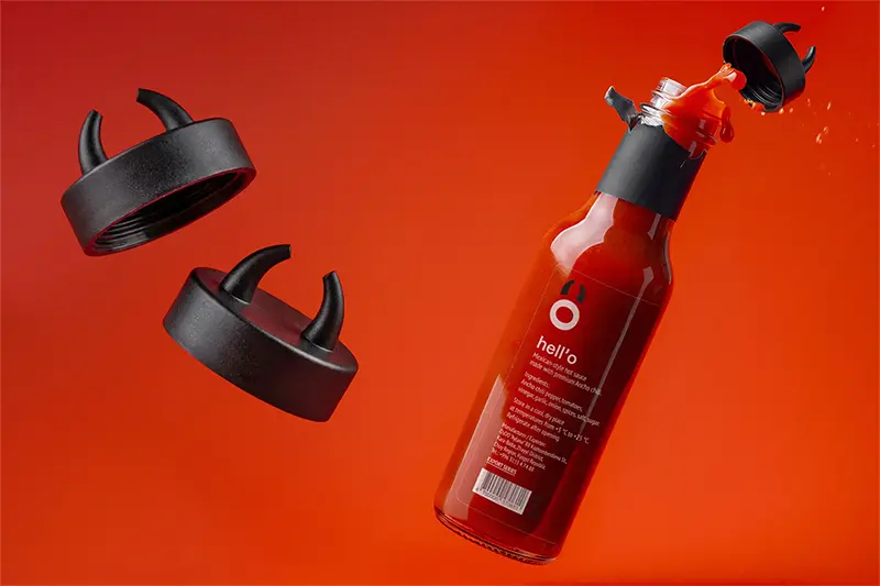 Дизайн бутылки соуса с полиламинатным колпачком