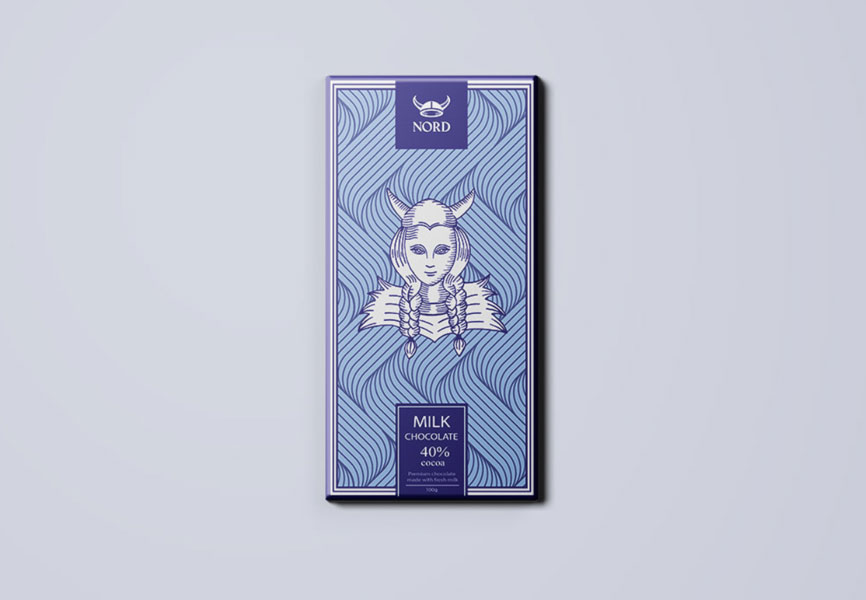 Фото дизайна упаковки шоколада Nord 