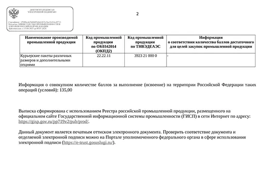 Выписка из реестра ГИСП | Страница 2